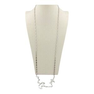 Park Lane Silver Tone Chain Necklace with Oval Link Filigree Accents